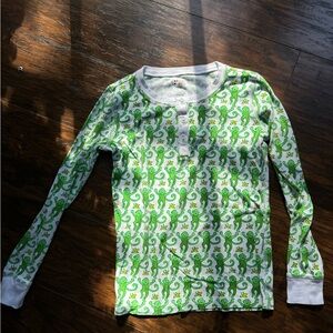 Roller Rabbit kids green monkey pjs EUC